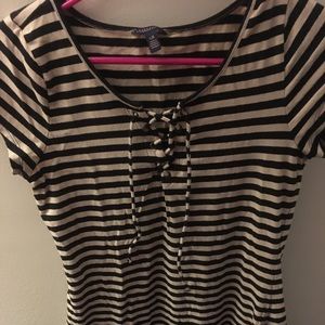 Striped, Lace-Up Dress!
